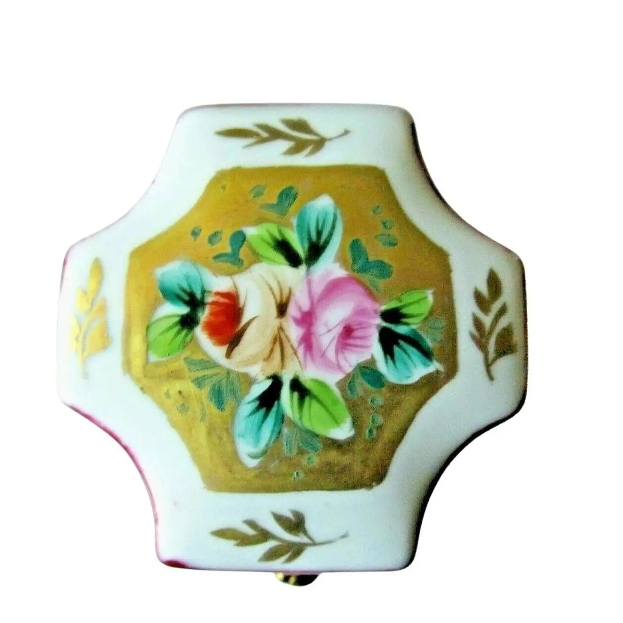 Four Perfume Octagonal Footed Trinket Box