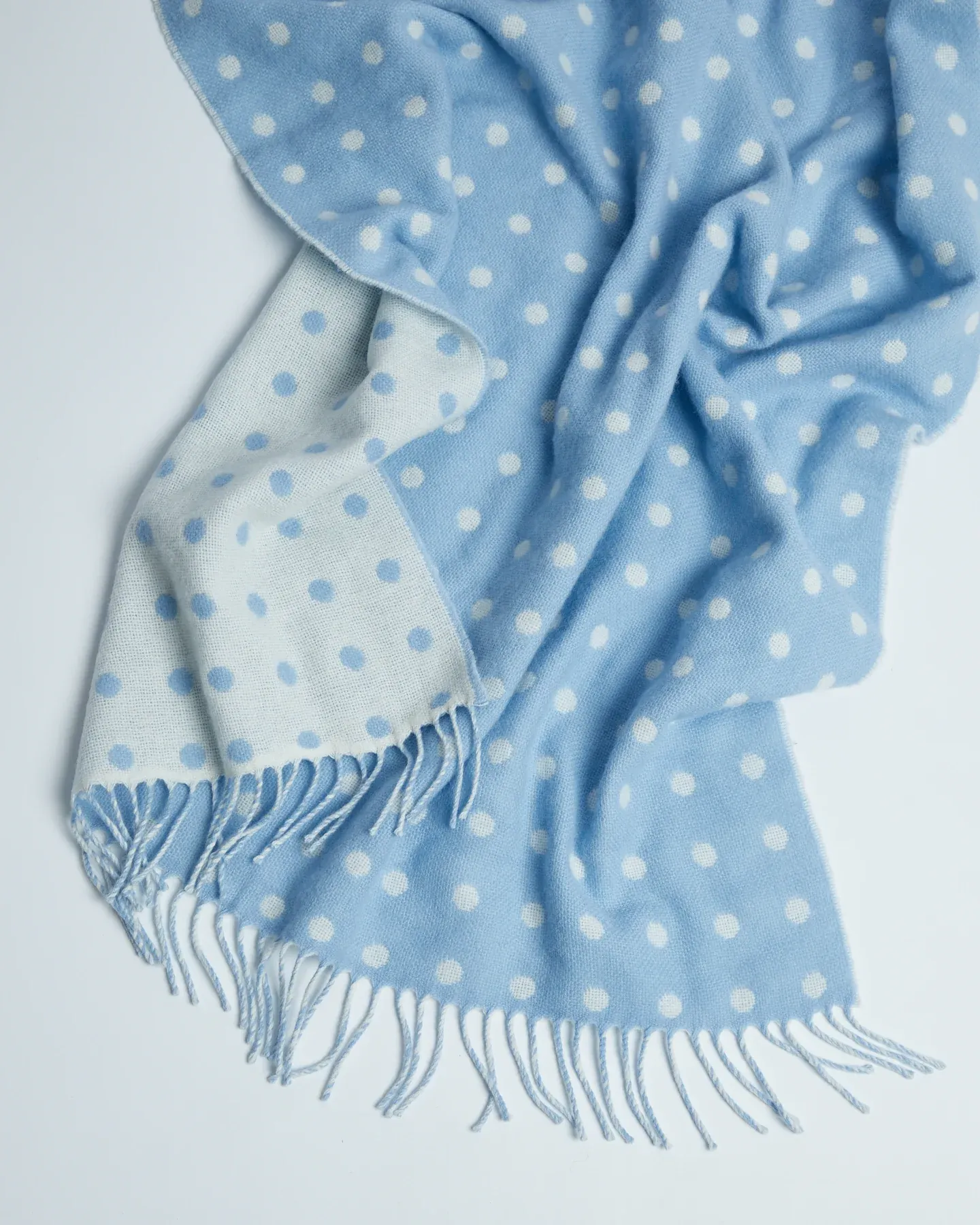 Foxford Blue Spot Lambswool Baby Blanket