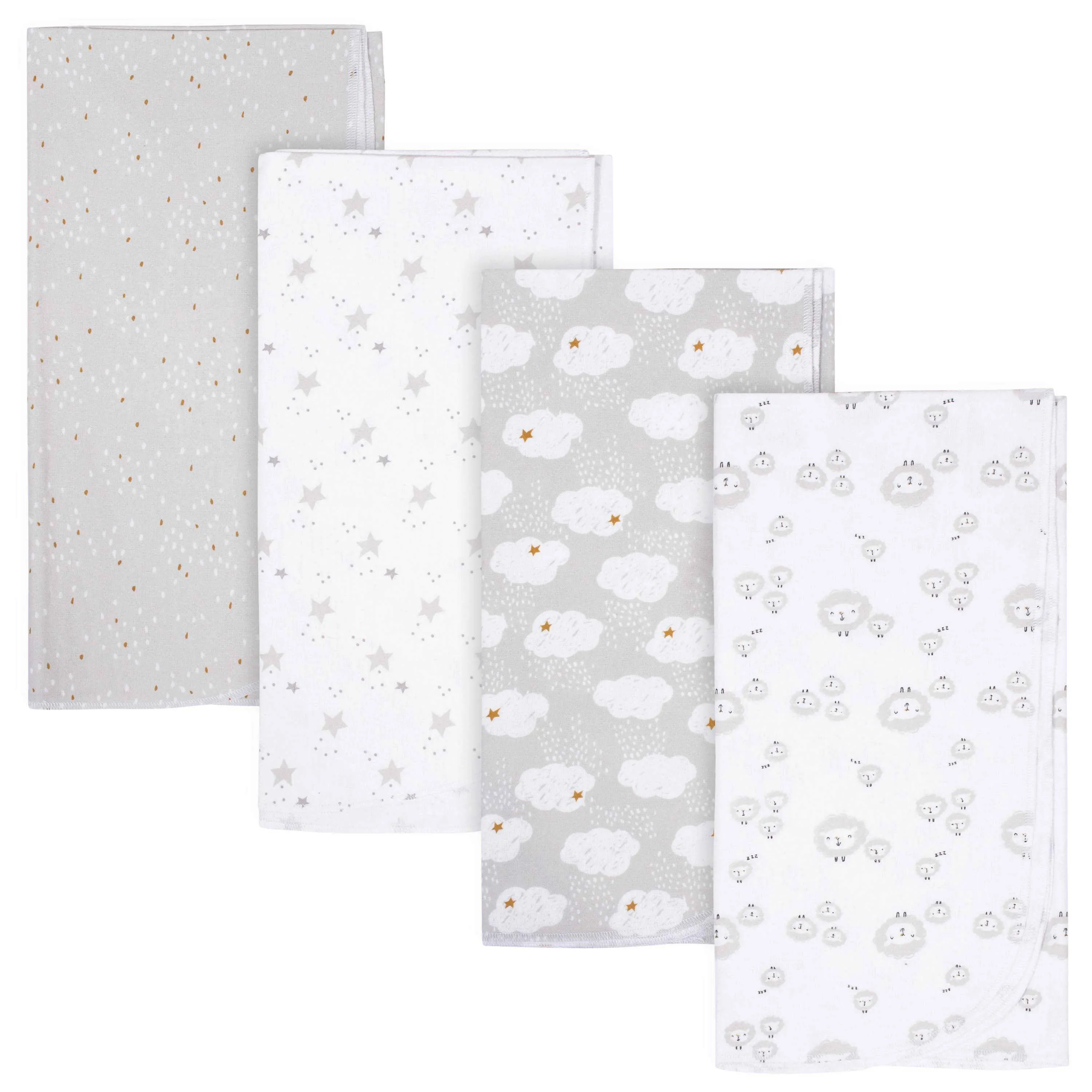 Gerber® 4-Pack Baby Unisex Lamb Flannel Blankets