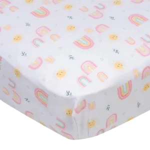 Girls Rainbows Fitted Crib Sheet