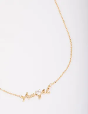 Gold Plated Angel Script Necklace