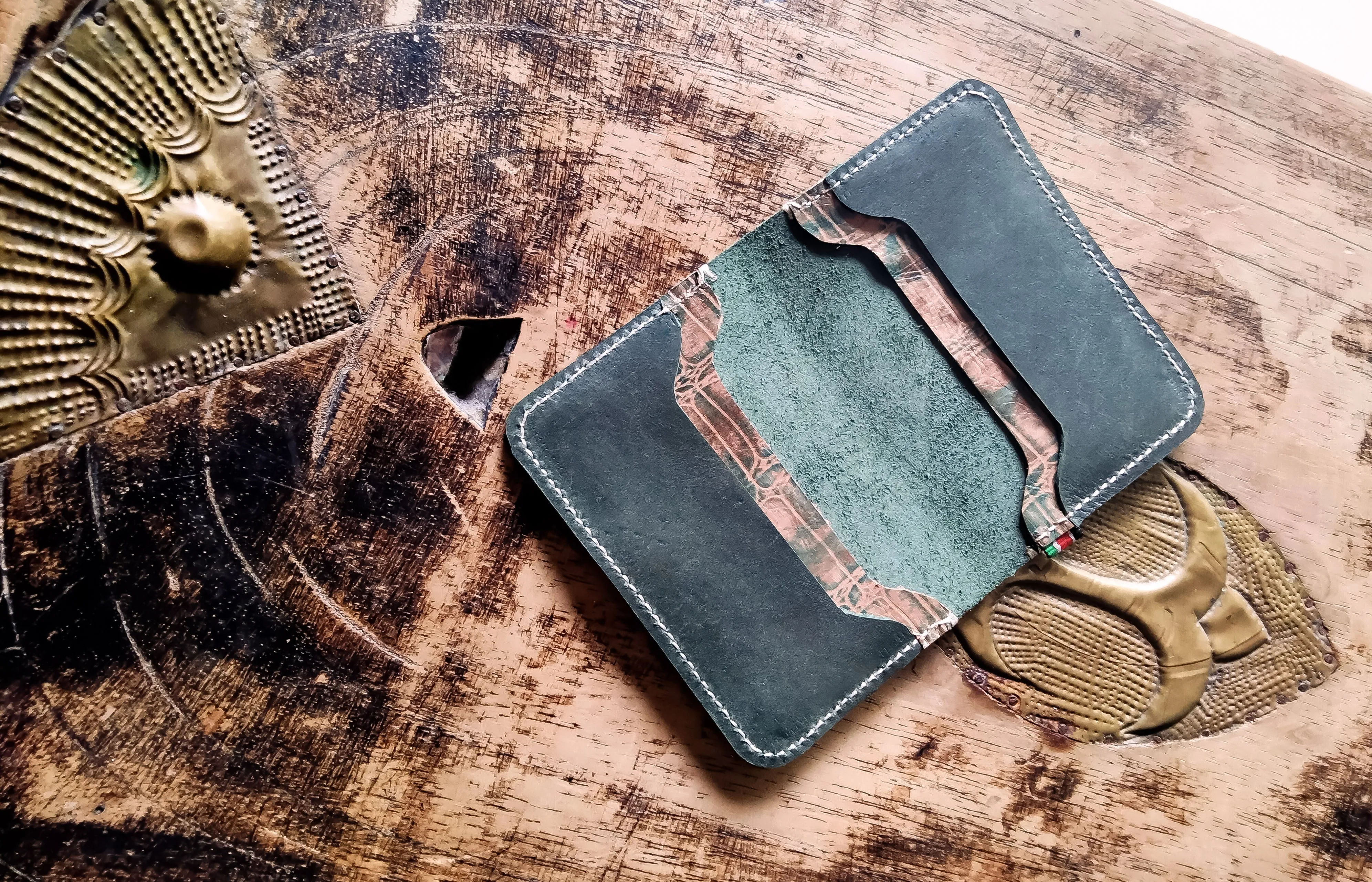 Green Leather Card Holder