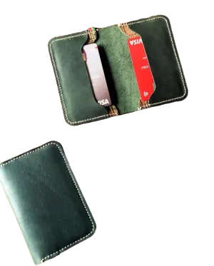 Green Leather Card Holder