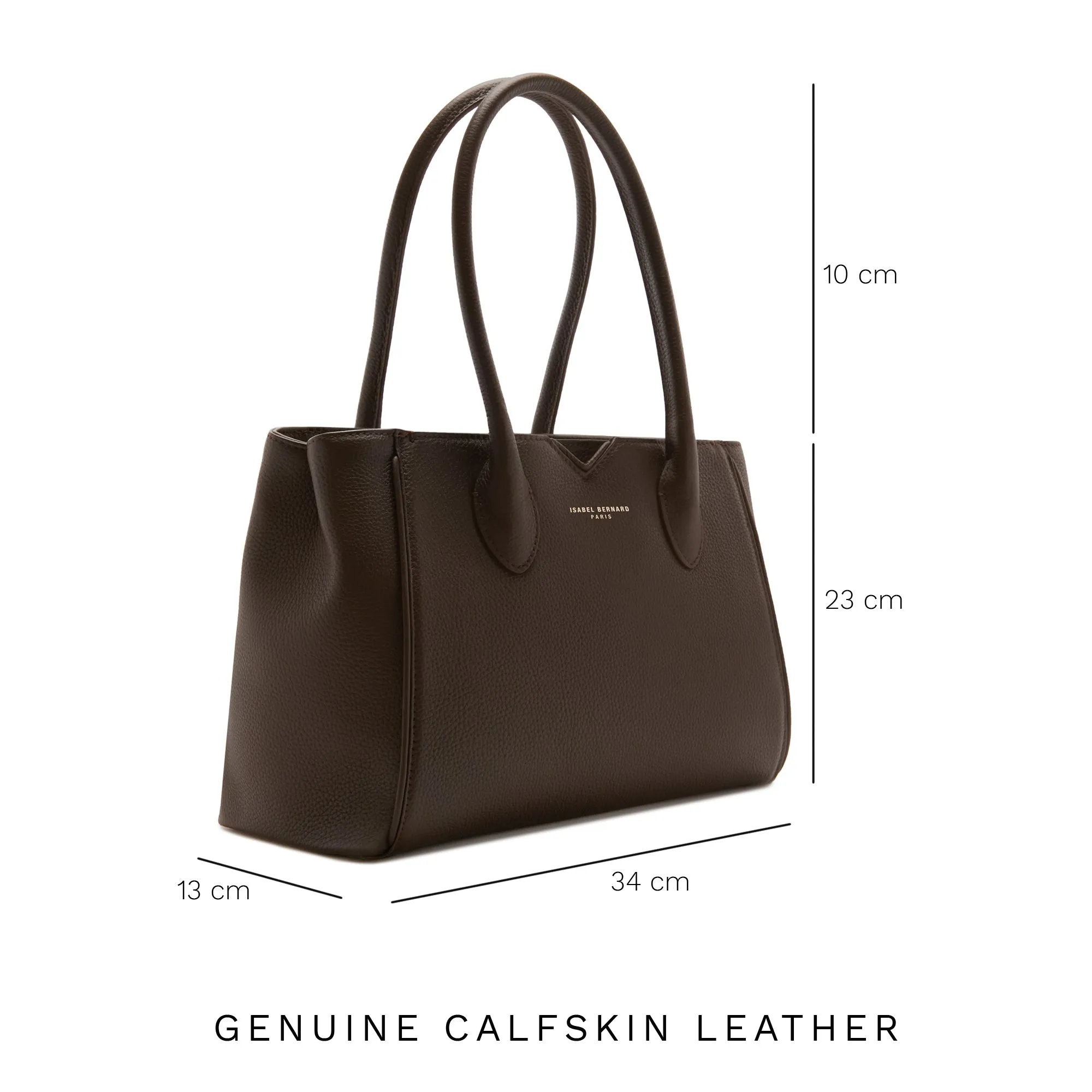 Honoré Cloe Midi brown calfskin leather handbag