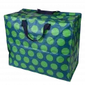 Jumbo Storage Bag Green & Blue Dot