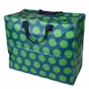 Jumbo Storage Bag Green & Blue Dot