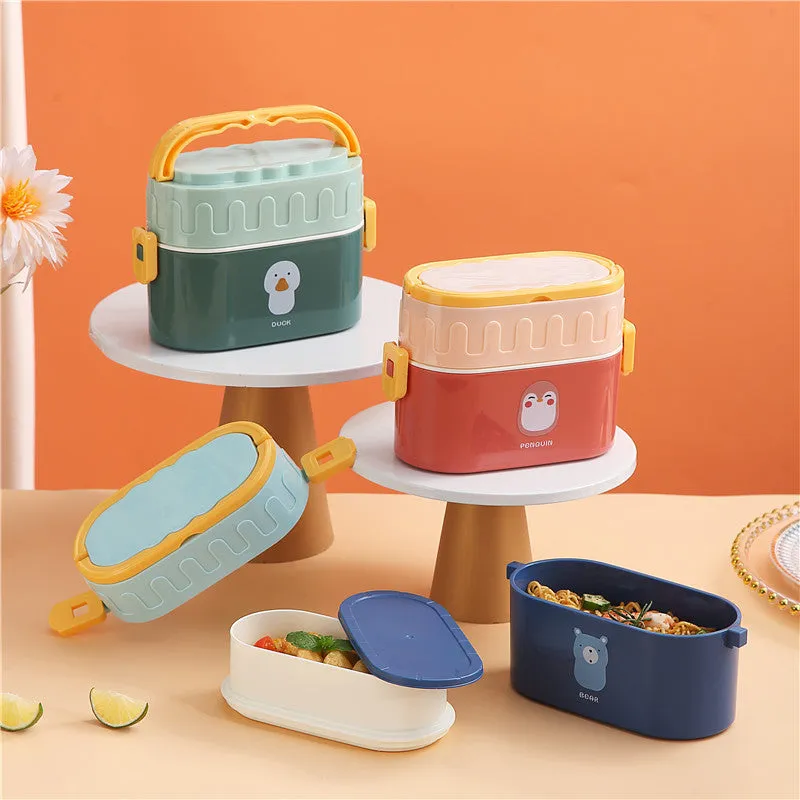 Kawaii Double Layers Bento Lunch Box - 950ml