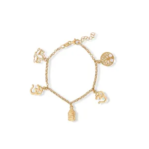 Keep It Positive 14K Gold Plated Charm Bracelet