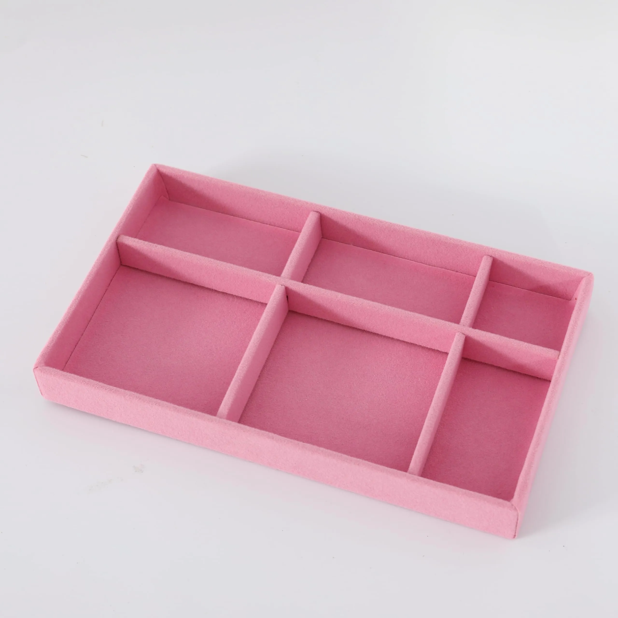 Kuber Industries 20 Pieces Velvet Jewelry Trays Organizer | Jewelry Storage Box | Jewelry Organizer | Showcase Holder Dresser Organizer for Earring Necklace Bracelet Ring |Pack of 5 | YBL4-04 |Pink