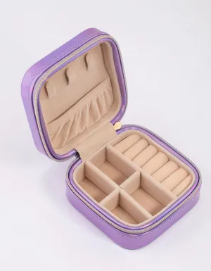 Lilac Holographic Faux Leather Jewellery Box