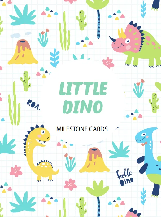 Little Dino Theme Milestone cards- (Pack of 25)