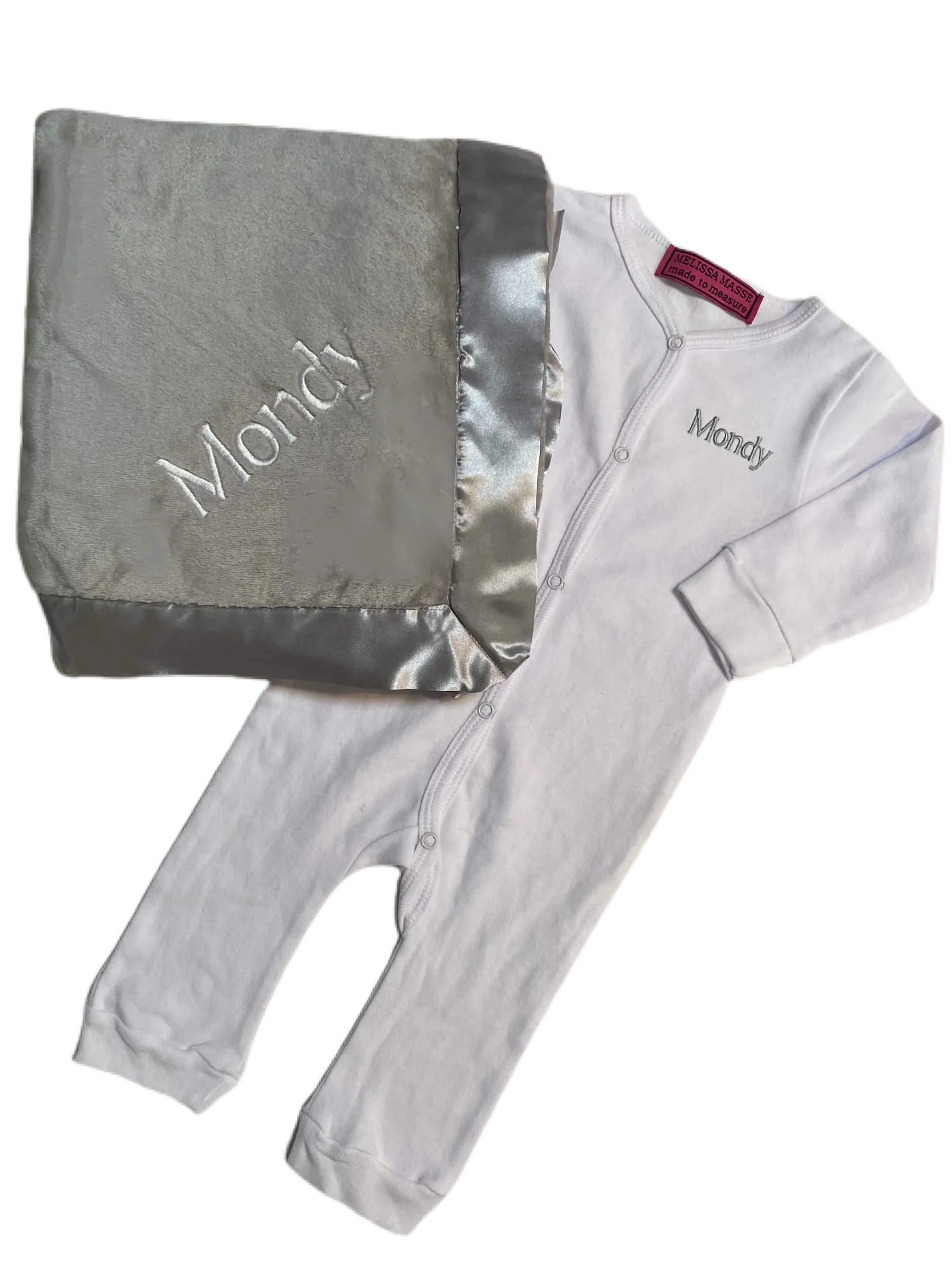 Melissa Masse Plush Blanket, Onsie & Jellycat set