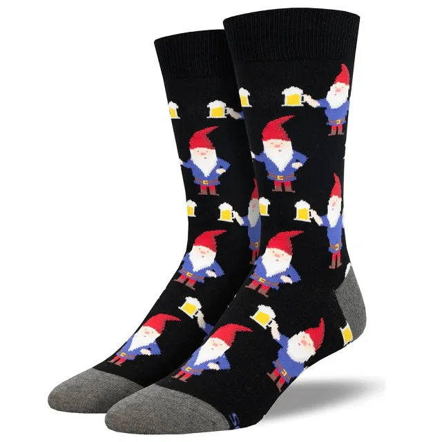 Men's Gnome More Beer Socks, Black