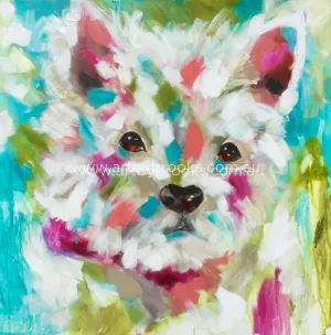 Millie- pet portrait commissioned  90 x90 cm