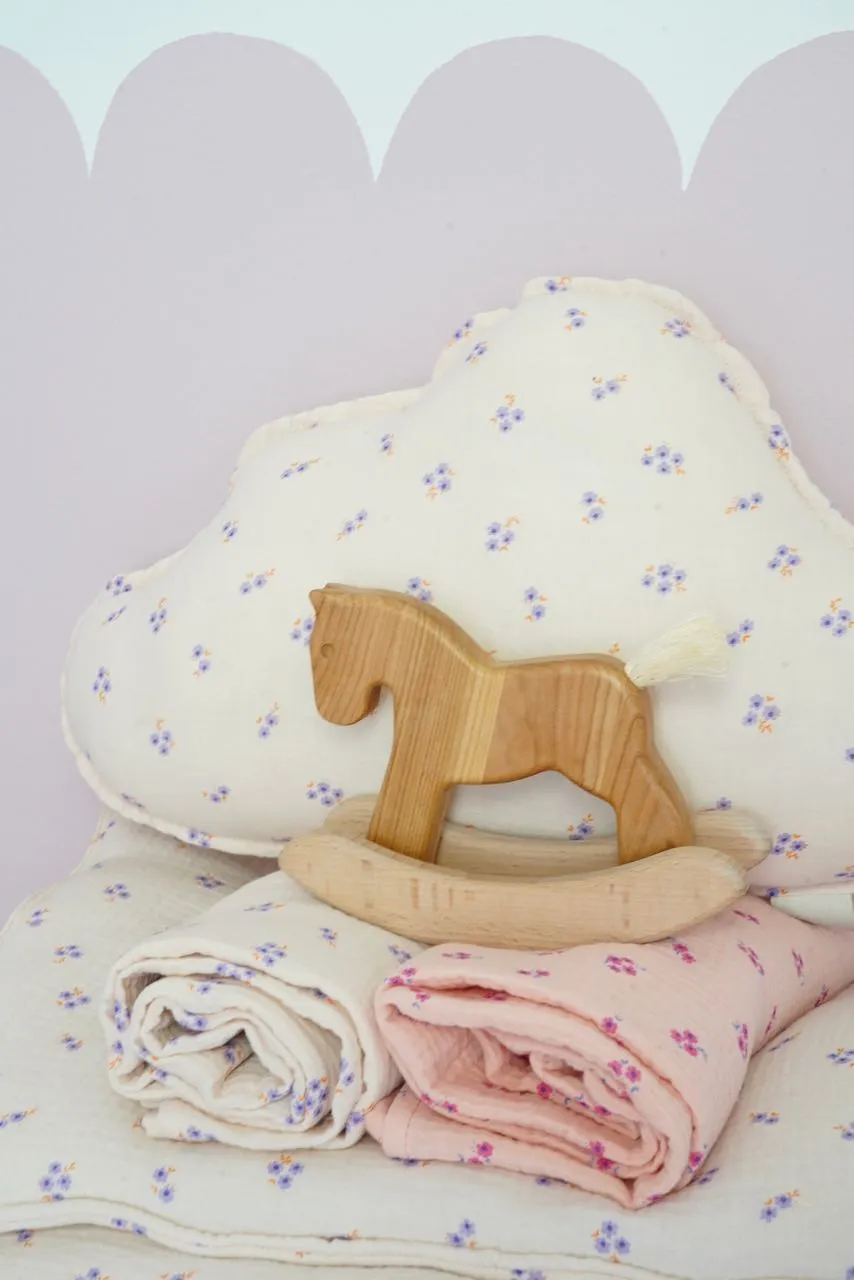 Muslin Pink Forget-me-not - Baby Swaddle Blanket