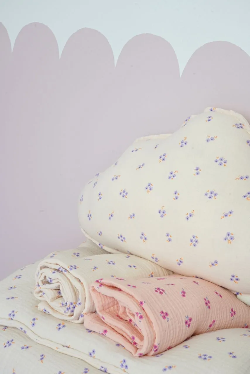 Muslin Pink Forget-me-not - Baby Swaddle Blanket