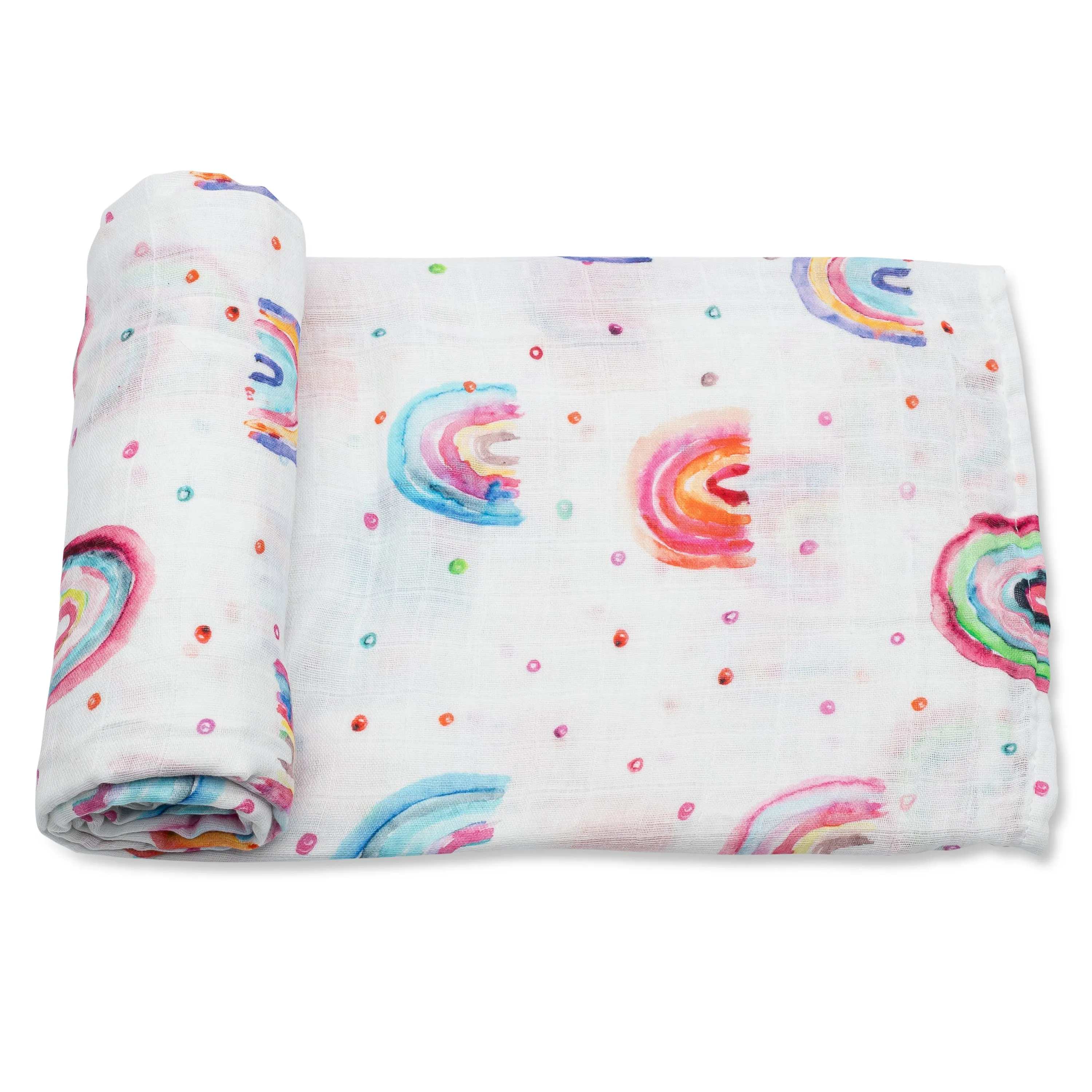 Muslin Swaddle Blanket - Rainbows