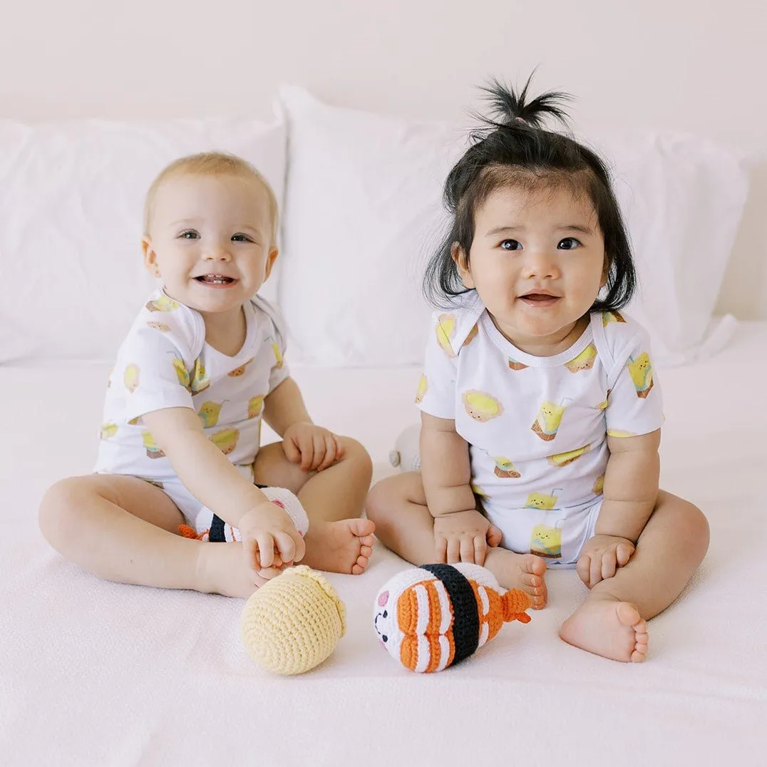 Organic Cotton Baby Onesie - Lemon Tea   Egg Tart