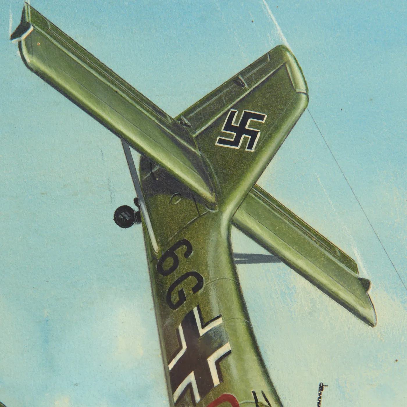 Original Artwork: Framed 1966 Dated Realistic Painting of WWII German Junkers Ju 87 Stuka by Uwe Feist - 23 7/9” x 19 ⅛” UV Light Protected Frame