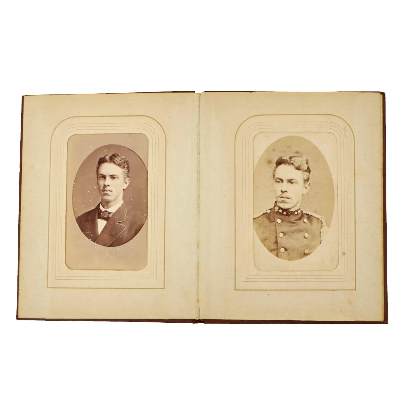 Original Dutch 19th Century Soldier Photo Album - Portraits Taken Showing Progression Over Decades