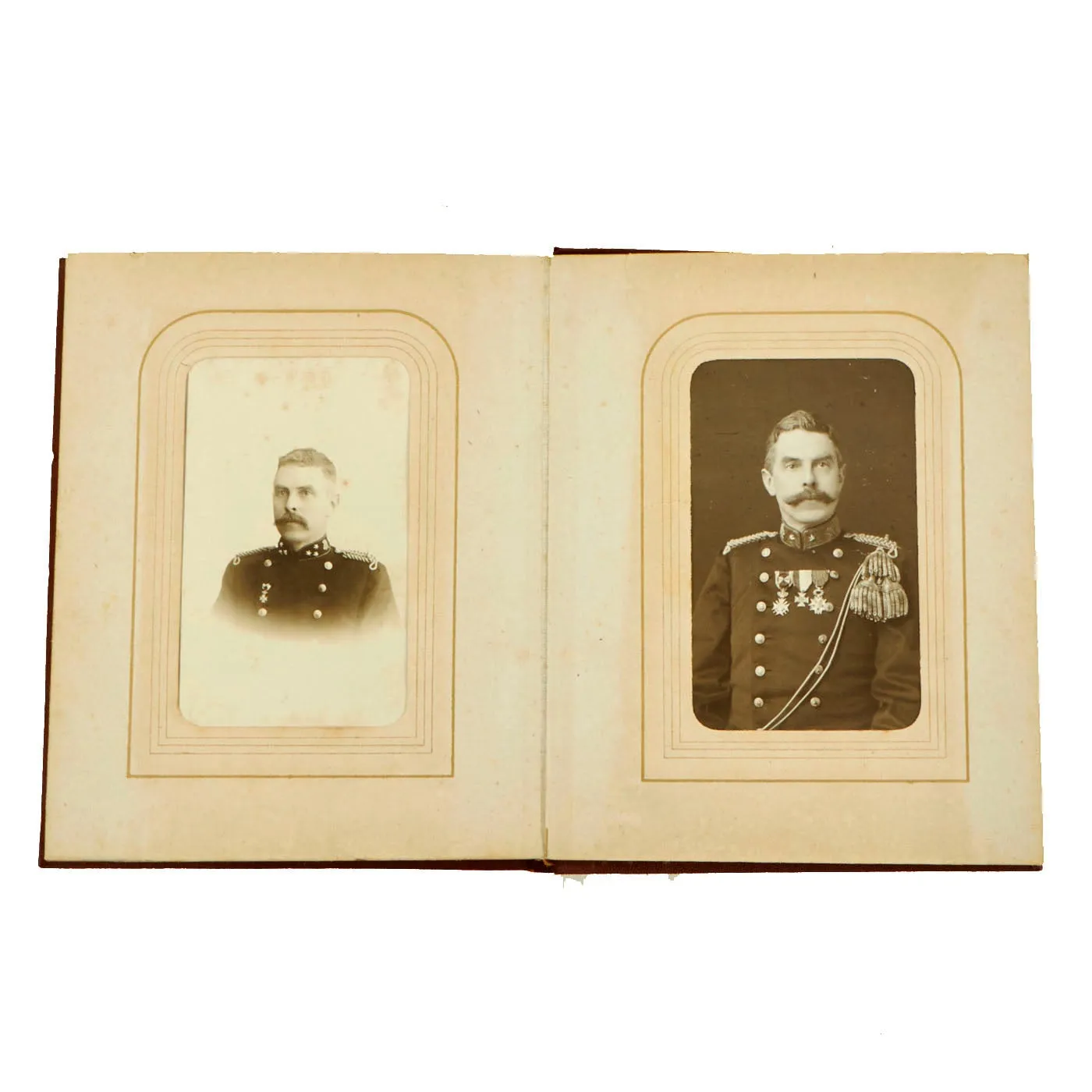 Original Dutch 19th Century Soldier Photo Album - Portraits Taken Showing Progression Over Decades