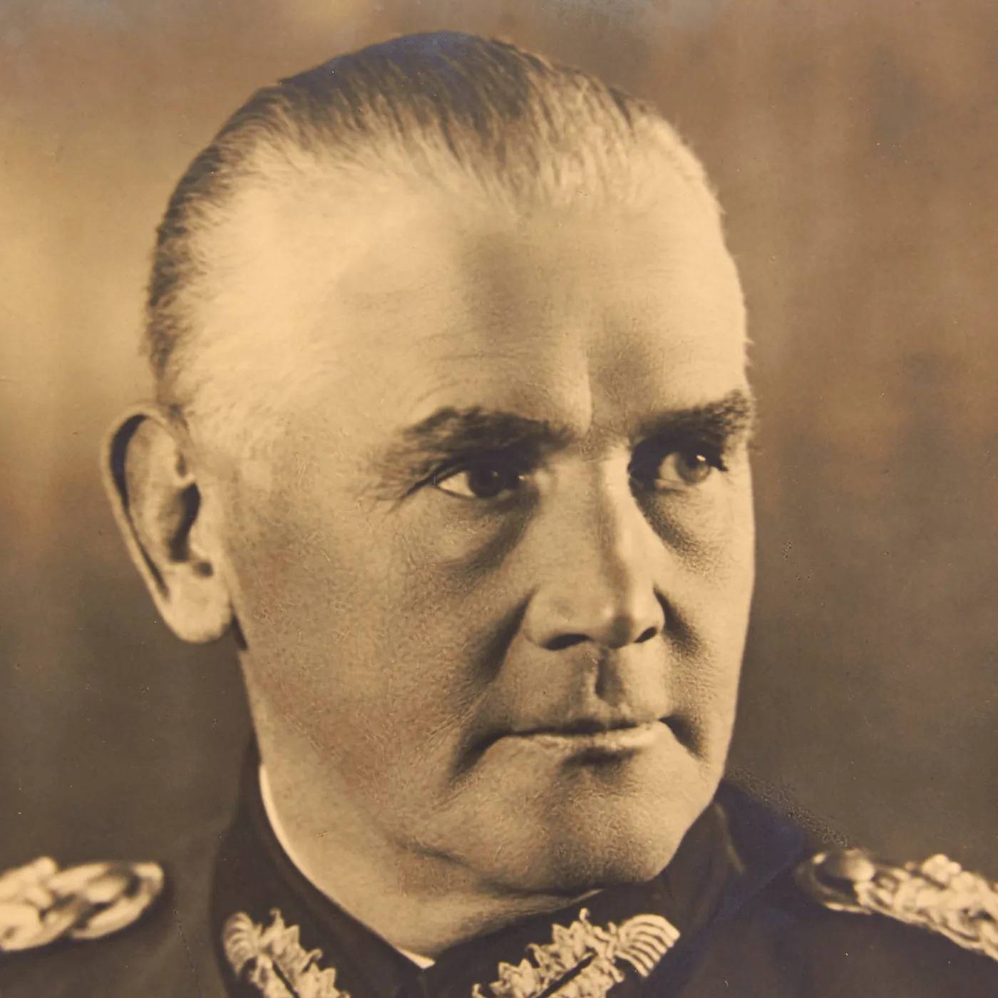 Original German WWII Period Portrait Photograph of NSDAP Minister of War Werner von Blomberg - 11" x 15"