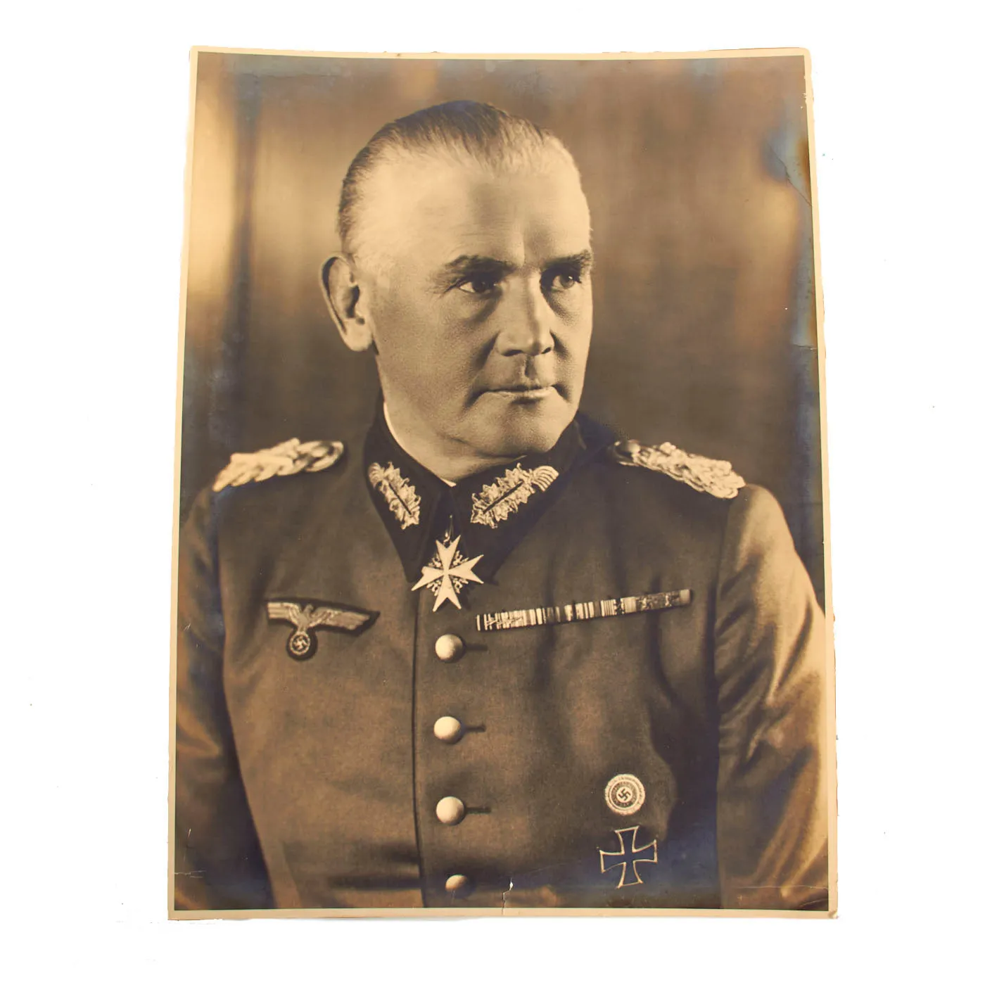 Original German WWII Period Portrait Photograph of NSDAP Minister of War Werner von Blomberg - 11" x 15"