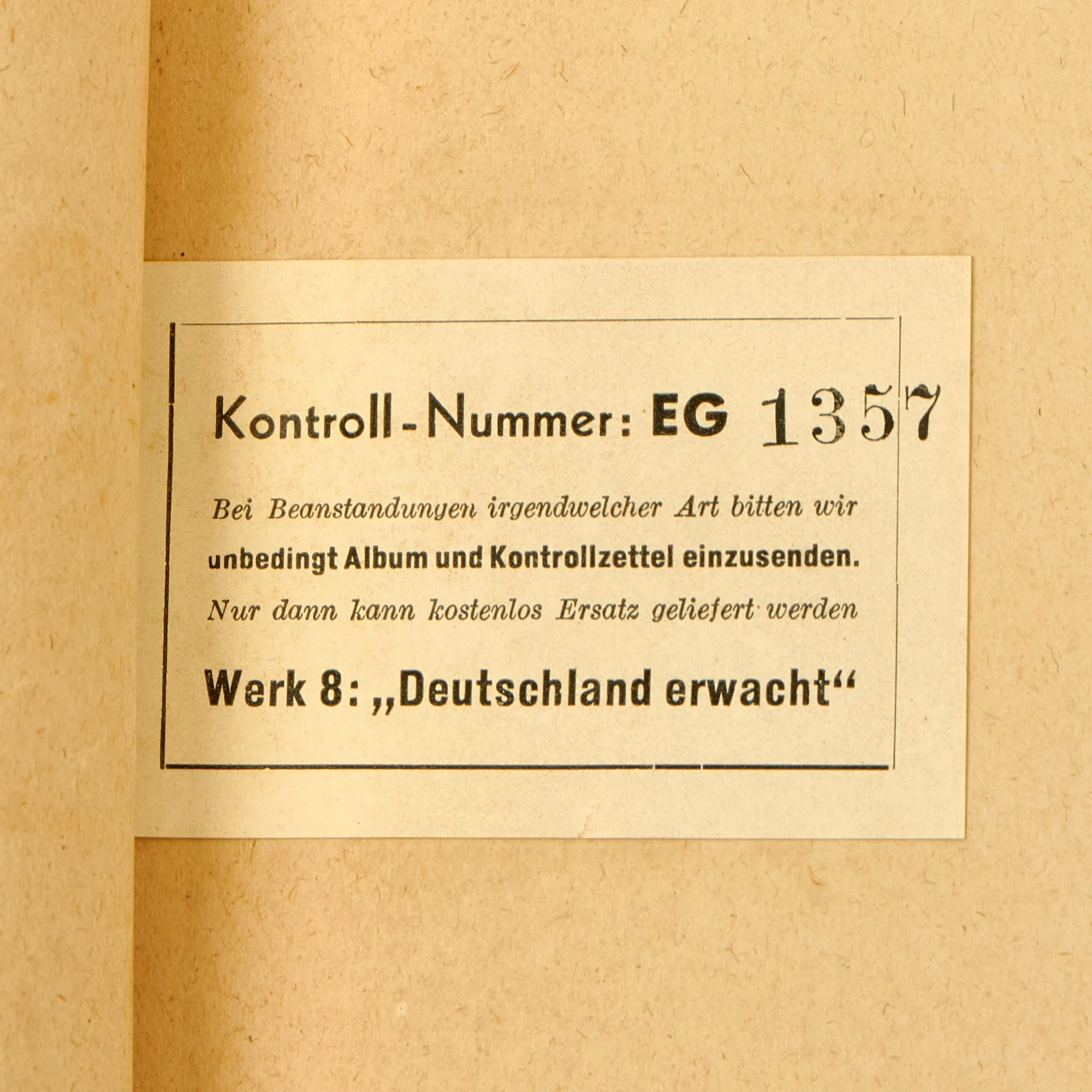 Original German WWII "Deutschland erwacht" NSDAP Cigarette Card Album with Intact Foldout Picture