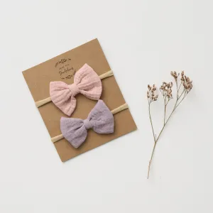 Over the Dandelions Bow Headband set of 2 - Lilac   Blush