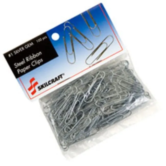 PAPER CLIPS, STEEL, SILVER, 100CT-BOX (30 BOXES PER PACK)