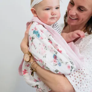 Pastel Floral 4 Layer Bamboo Muslin Quilted Blanket