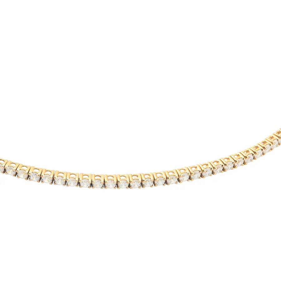 Pave 18K Gold Vermeil Tennis Necklace