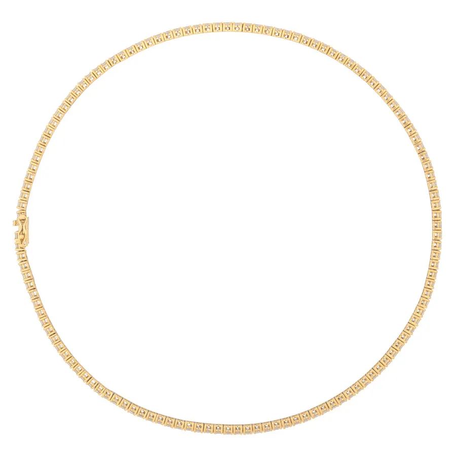 Pave 18K Gold Vermeil Tennis Necklace