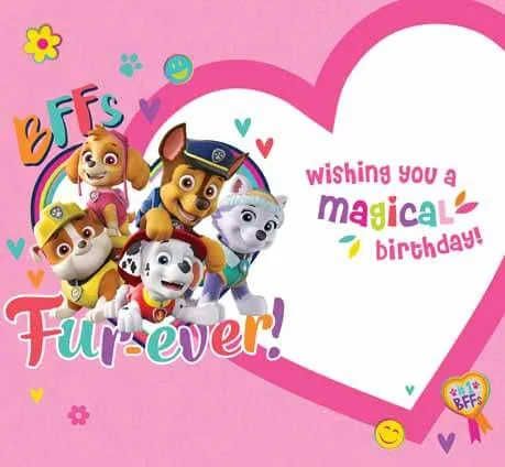 Paw Patrol Girl Birthday Card