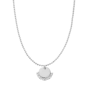 Personalised Diamand Cut Adjuster Moon Necklace PSCDCADJ3062