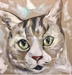 Pet portrait - 60x60 cm Belgian linen