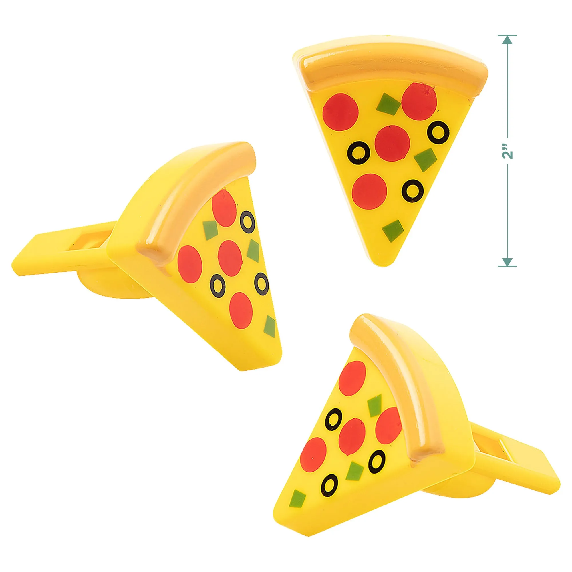 Pizza Party Favors - Pizza Shaped Whistles and Bead Necklaces for 12 Guests