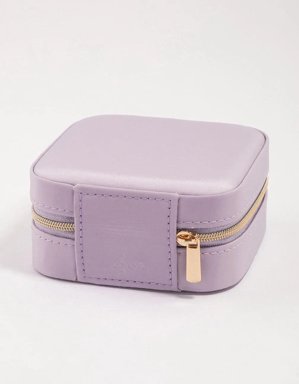 Purple Faux Leather Iridescent Square Jewellery Case