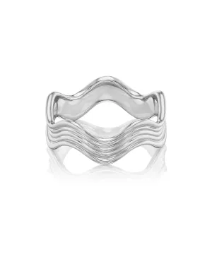 Ric Rac Narrow Ring, White Gold