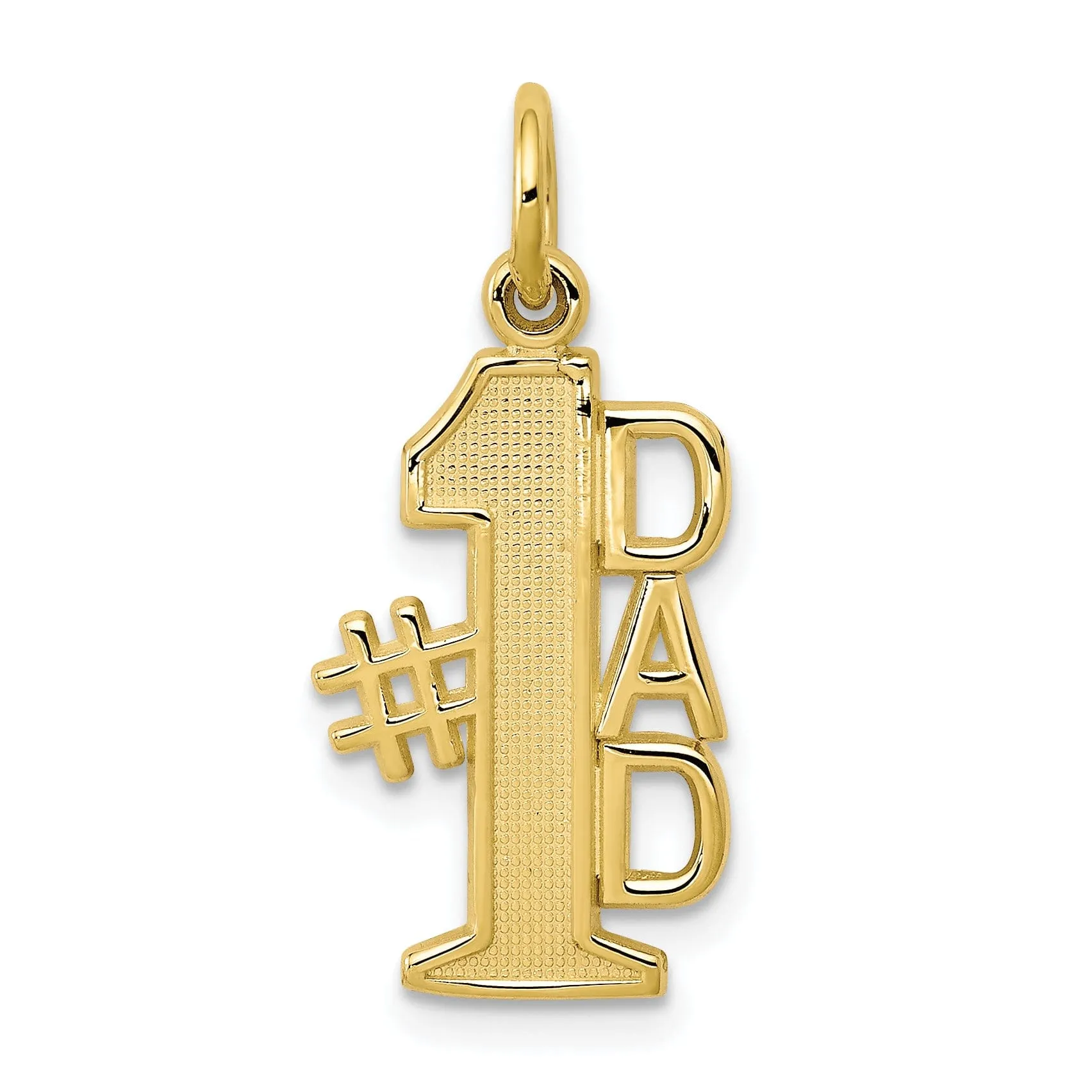 Solid 10k Yellow Gold Polished #1 Dad Pendant