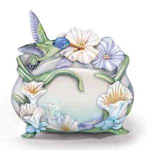 The Bradford Exchange "Treasure The Beauty In Each" Harmonious Garden Hummingbird Music Box by Lena Liu 4x4.25 inches