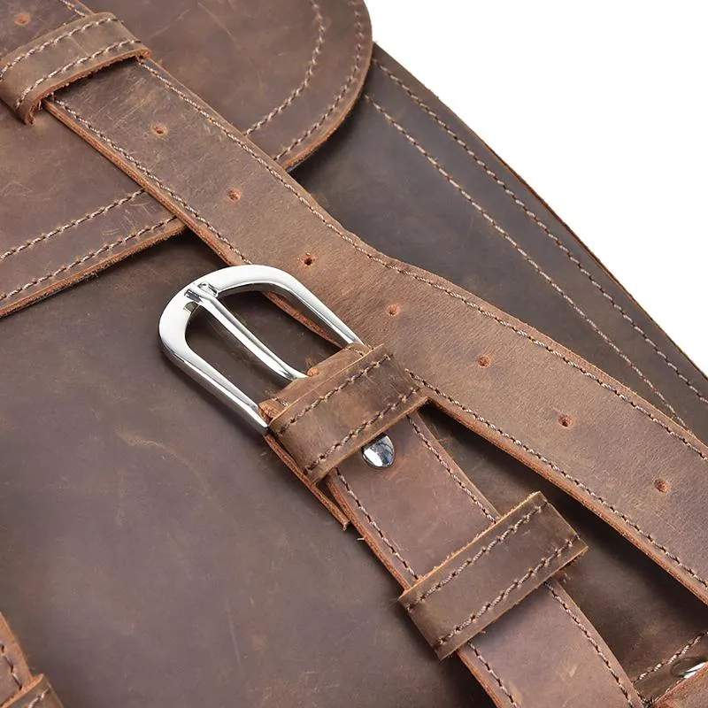 The Gustav Messenger Bag | Large Capacity Vintage Leather Messenger Bag