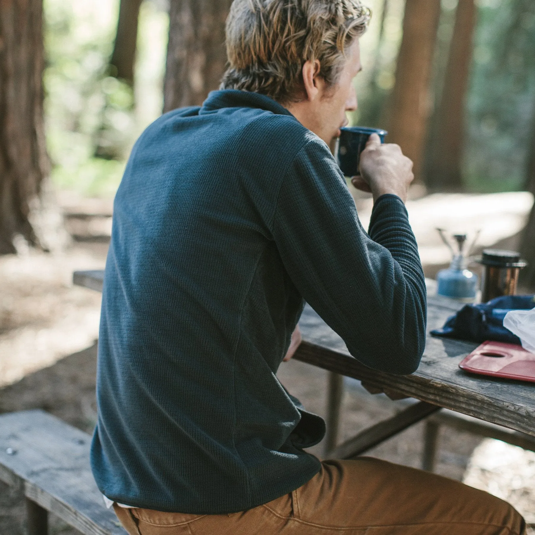 The Pack Pullover in Midnight Polartec Fleece