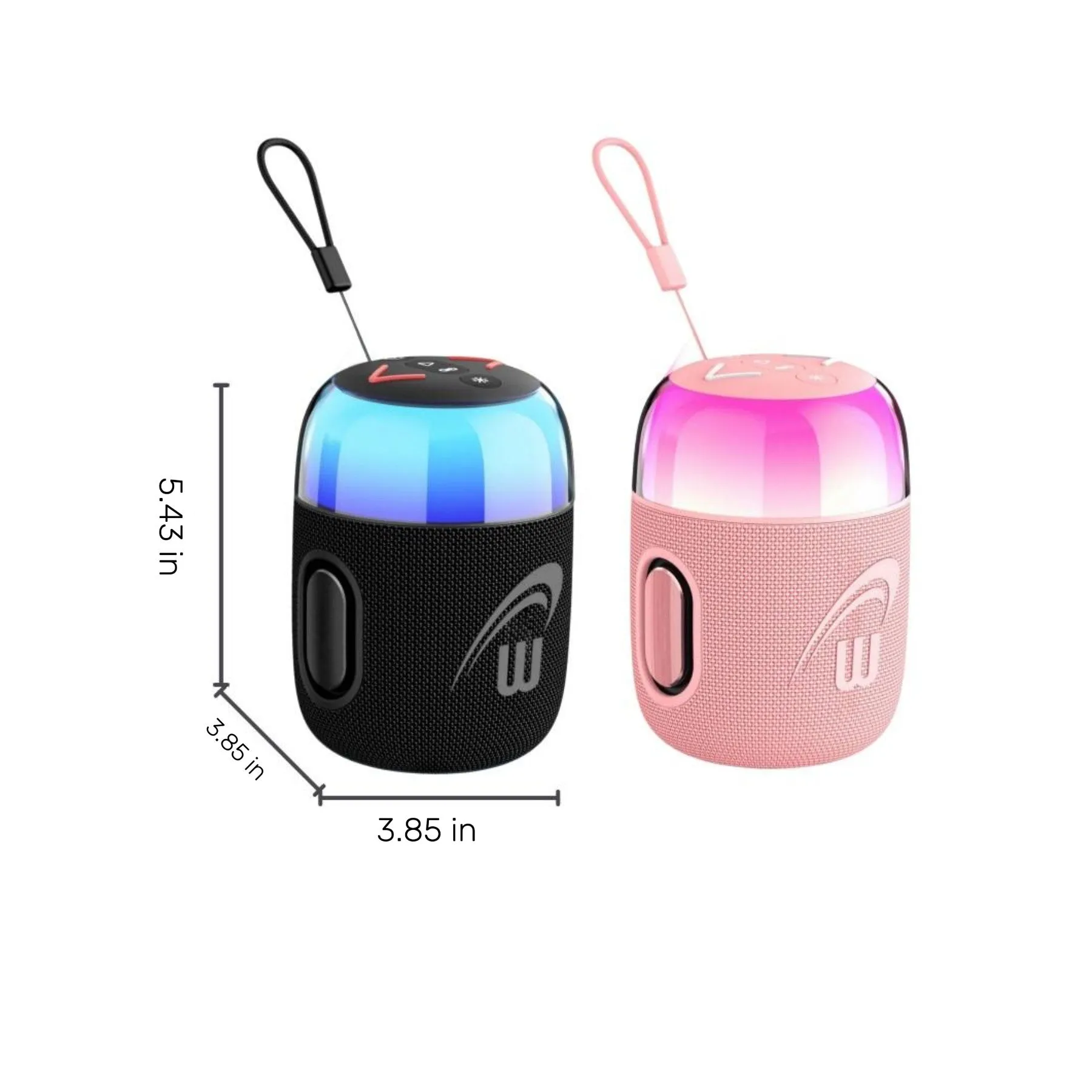 WorryFree WSC-02 Wireless Mini Bluetooth Speaker With RGB Lights - Pink